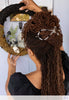 Flexi hair clip with eight legged spider with crystal and jet black accents in dark locs