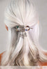 Flexi with elephant with dangles and multi-color bead accents shown in grey hair