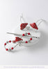 Flexi hair clip with mushroom with a bright red cap and matching beads with  similar U-Pins