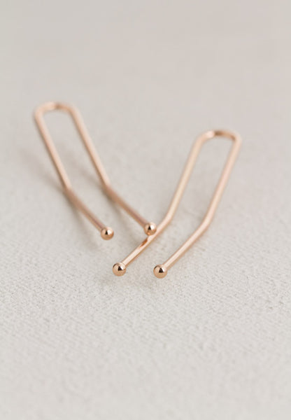 Classic plain polished Lilla Rose U-Pins in rose goldtone