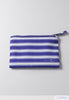 blue and white stripe zipper-pouch bag